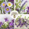 Spring Decorations for Home 12 Pack Purple Spring Flowers 17 Inch Artificial Spring Floral Stems with Daisy and Berries for Spring Summer Farmhouse Ornaments